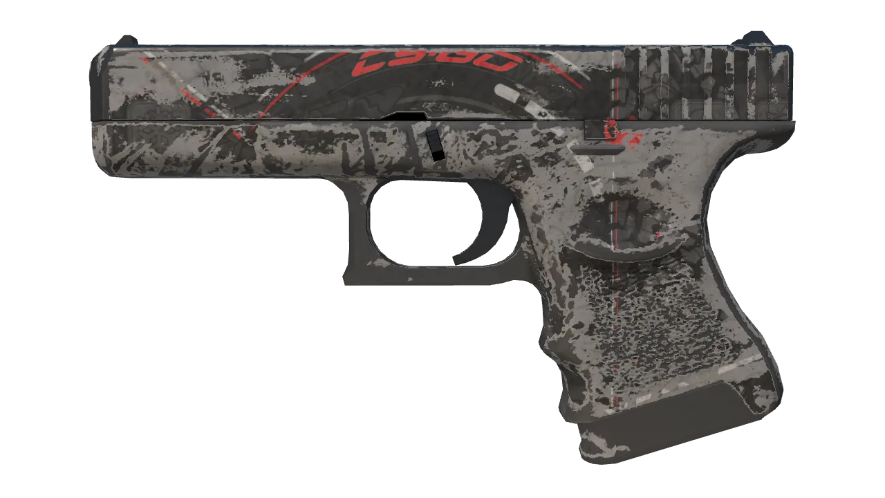 Glock-18 | Red Tire (Battle-Scarred) — Dust II light, front