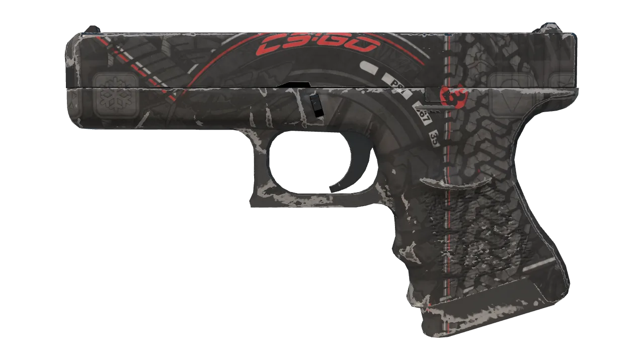 Glock-18 | Red Tire (Field-Tested) — Dust II light, front