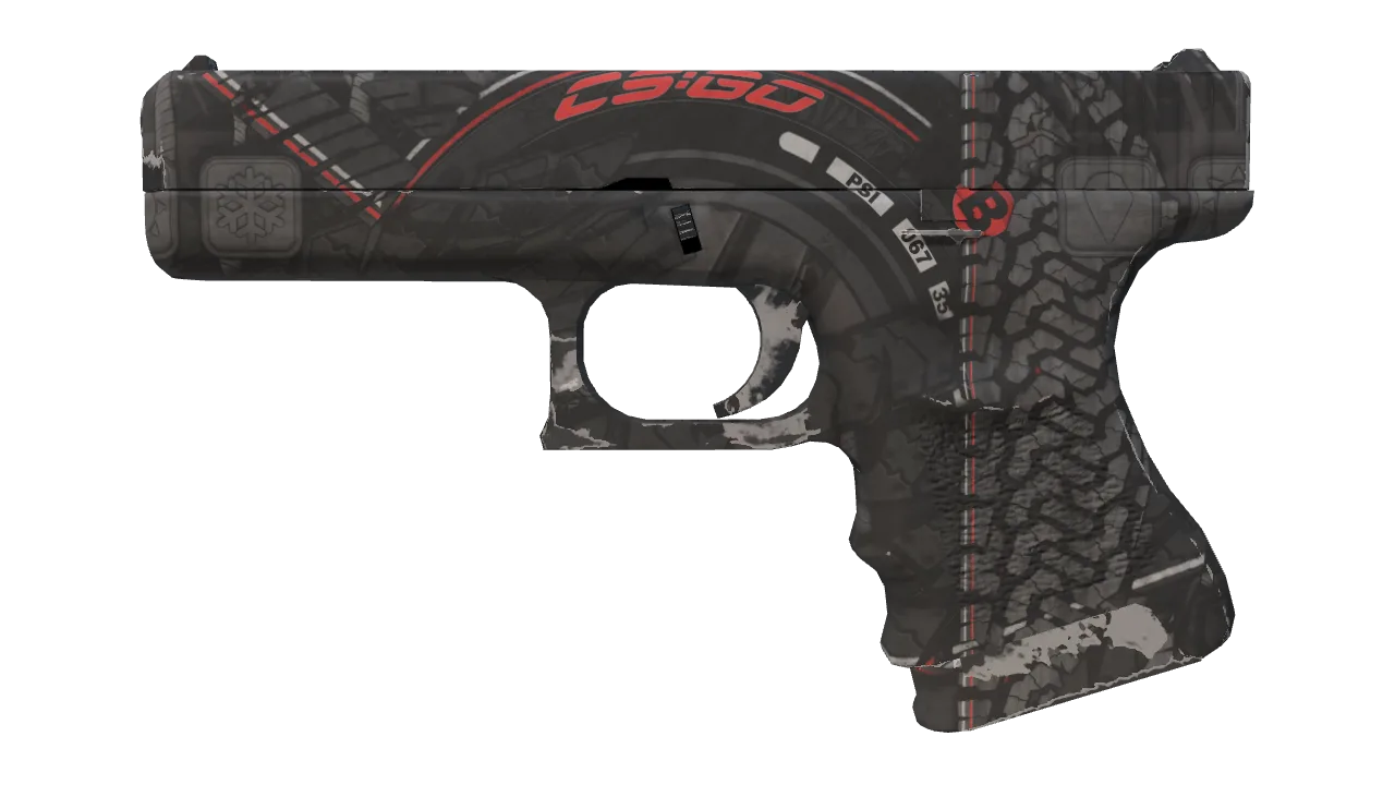 Glock-18 | Red Tire (Minimal Wear) — Dust II light, front