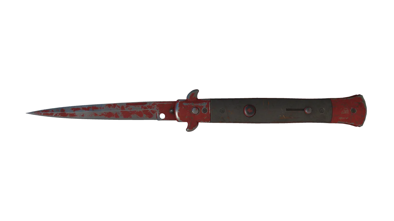 ★ Stiletto Knife | Crimson Web (Battle-Scarred) — Dust II light, front