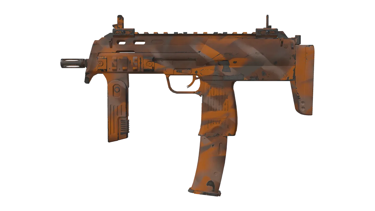 MP7 | Orange Peel (Minimal Wear) — Dust II light, front
