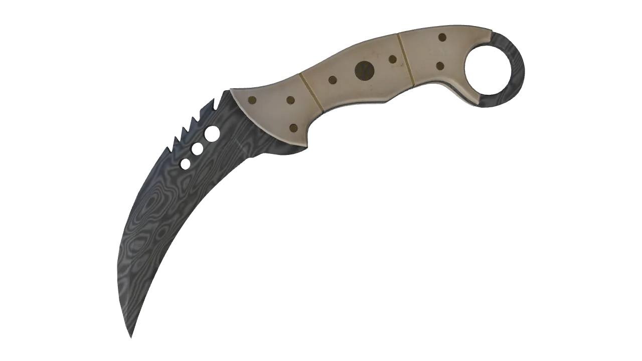 ★ Talon Knife | Damascus Steel (Battle-Scarred) — Dust II light, front
