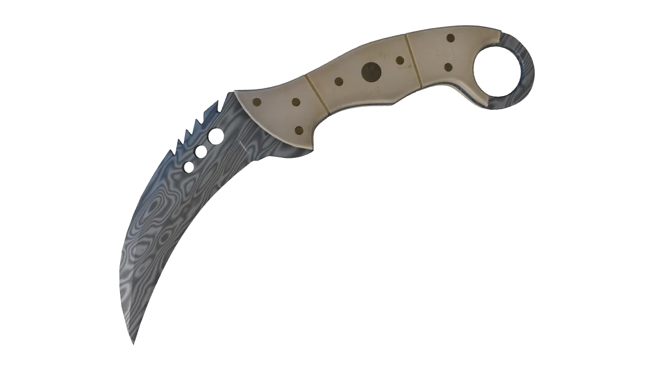 ★ Talon Knife | Damascus Steel (Factory New) — Dust II light, front
