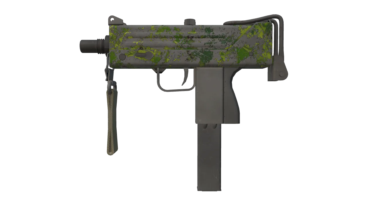 MAC-10 | Nuclear Garden (Battle-Scarred) — Dust II light, front