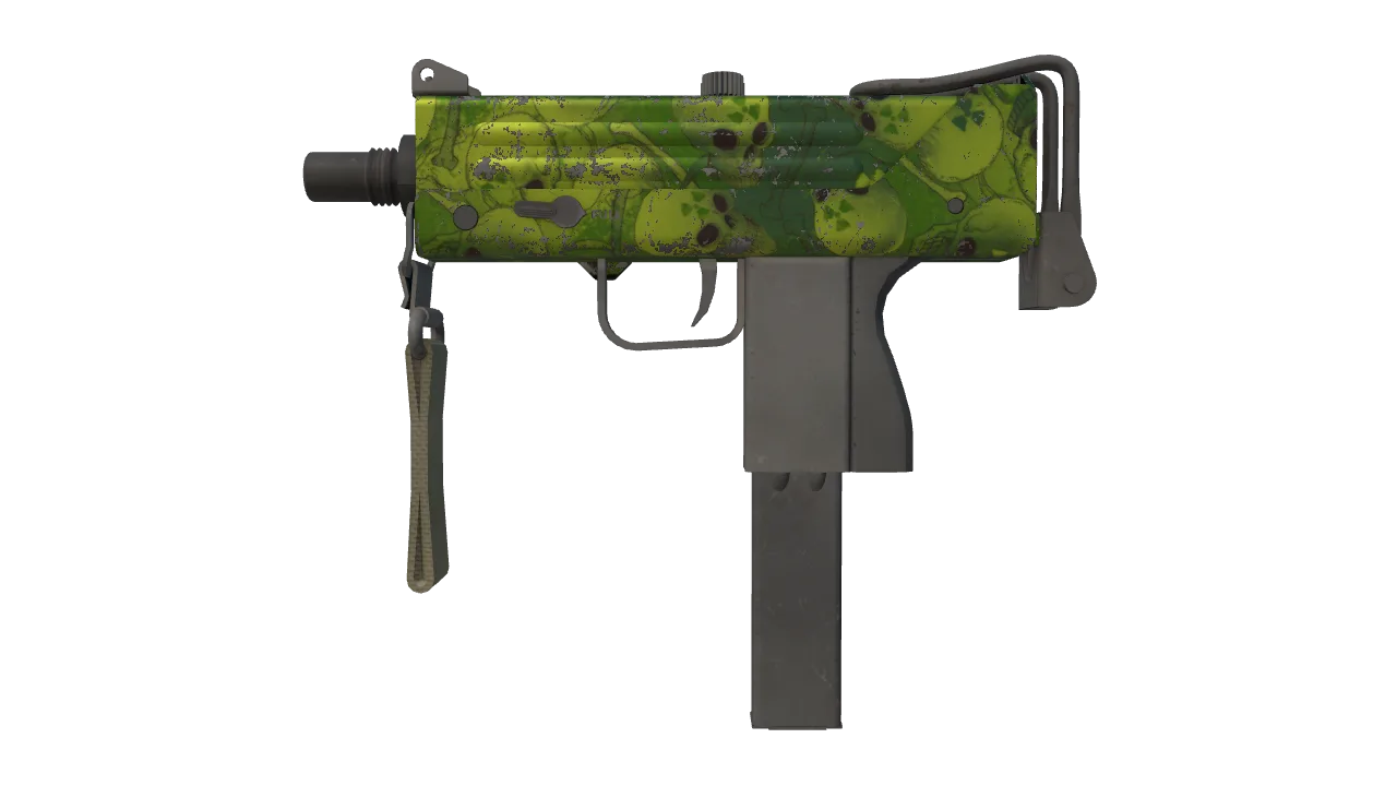MAC-10 | Nuclear Garden (Well-Worn) — Dust II light, front