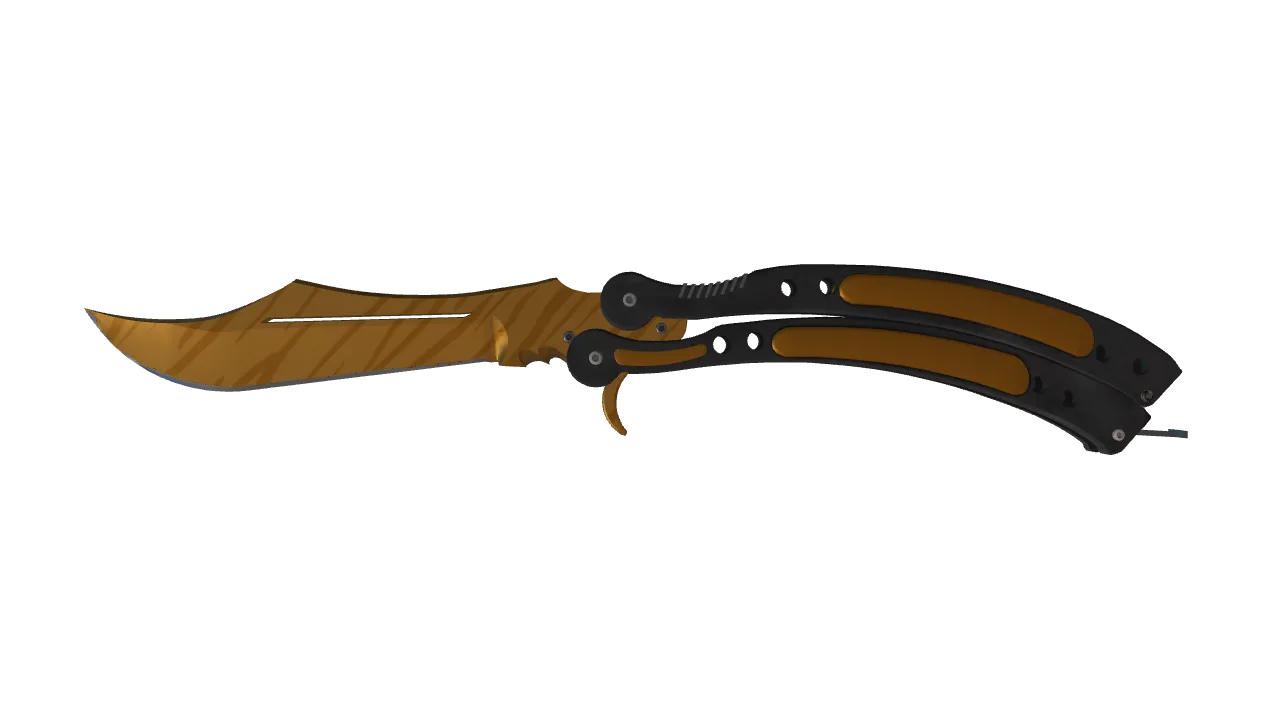★ Butterfly Knife | Tiger Tooth (Factory New) — Dust II light, front