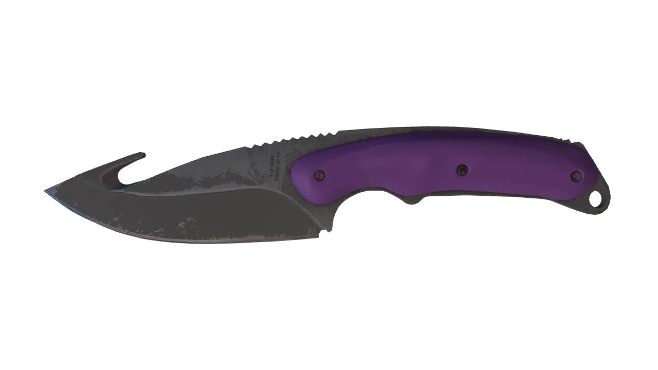 ★ Gut Knife | Ultraviolet (Well-Worn) — Dust II light, front