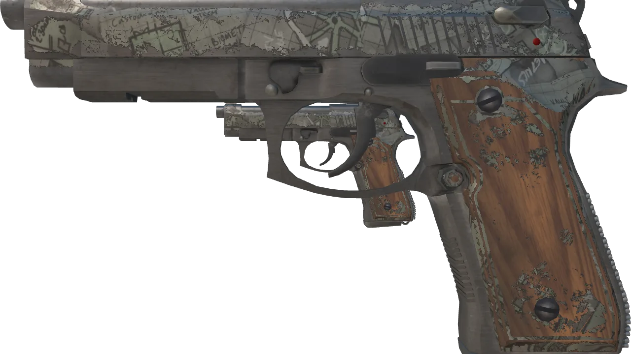 Dual Berettas | Heist (Battle-Scarred) — Dust II light, front