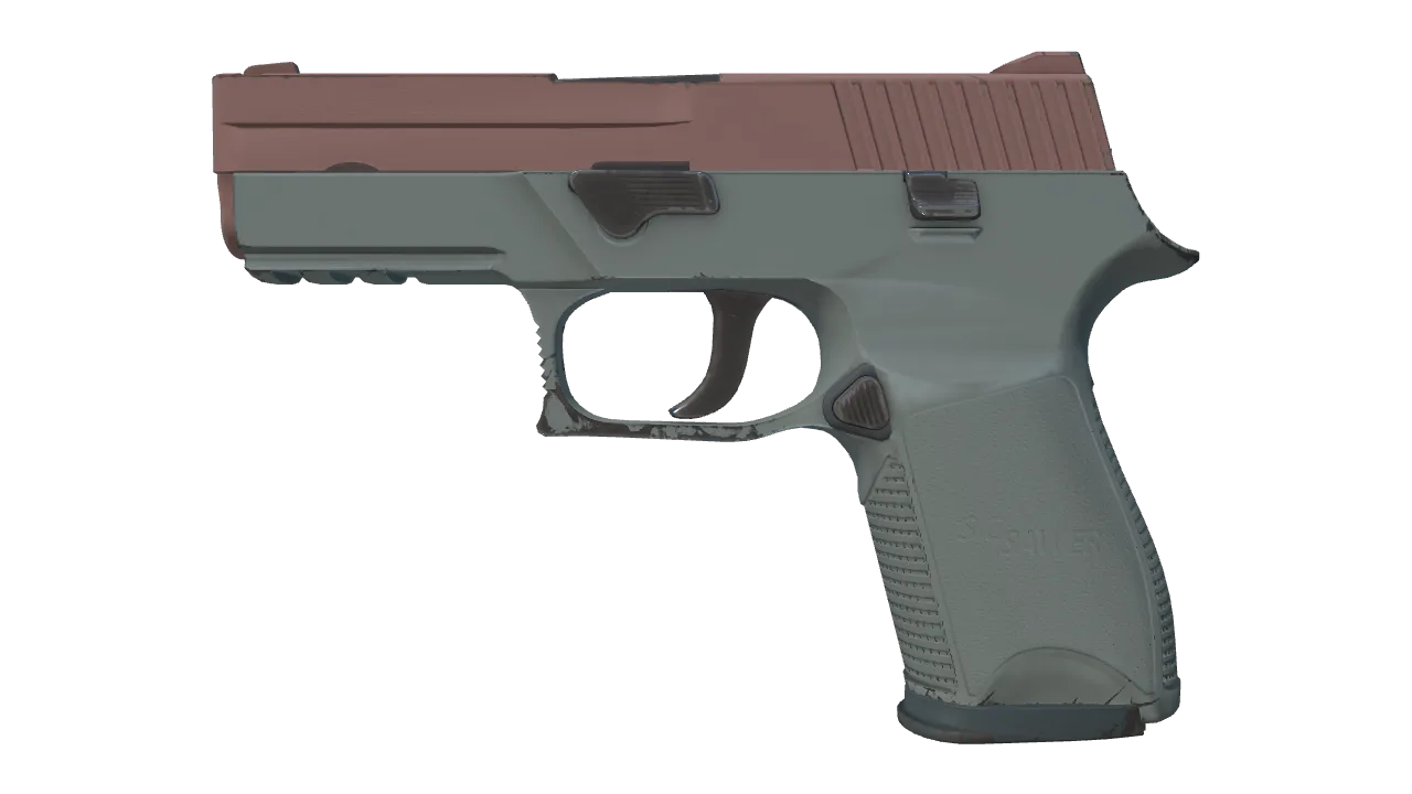 P250 | Copper Oxide (Minimal Wear) — Dust II light, front