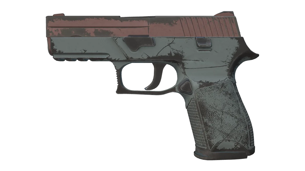 Souvenir P250 | Copper Oxide (Well-Worn) — Dust II light, front
