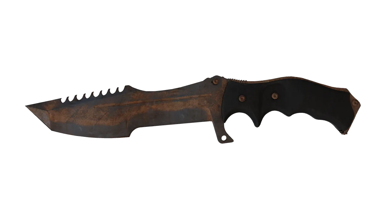 ★ Huntsman Knife | Rust Coat (Battle-Scarred) — Dust II light, front