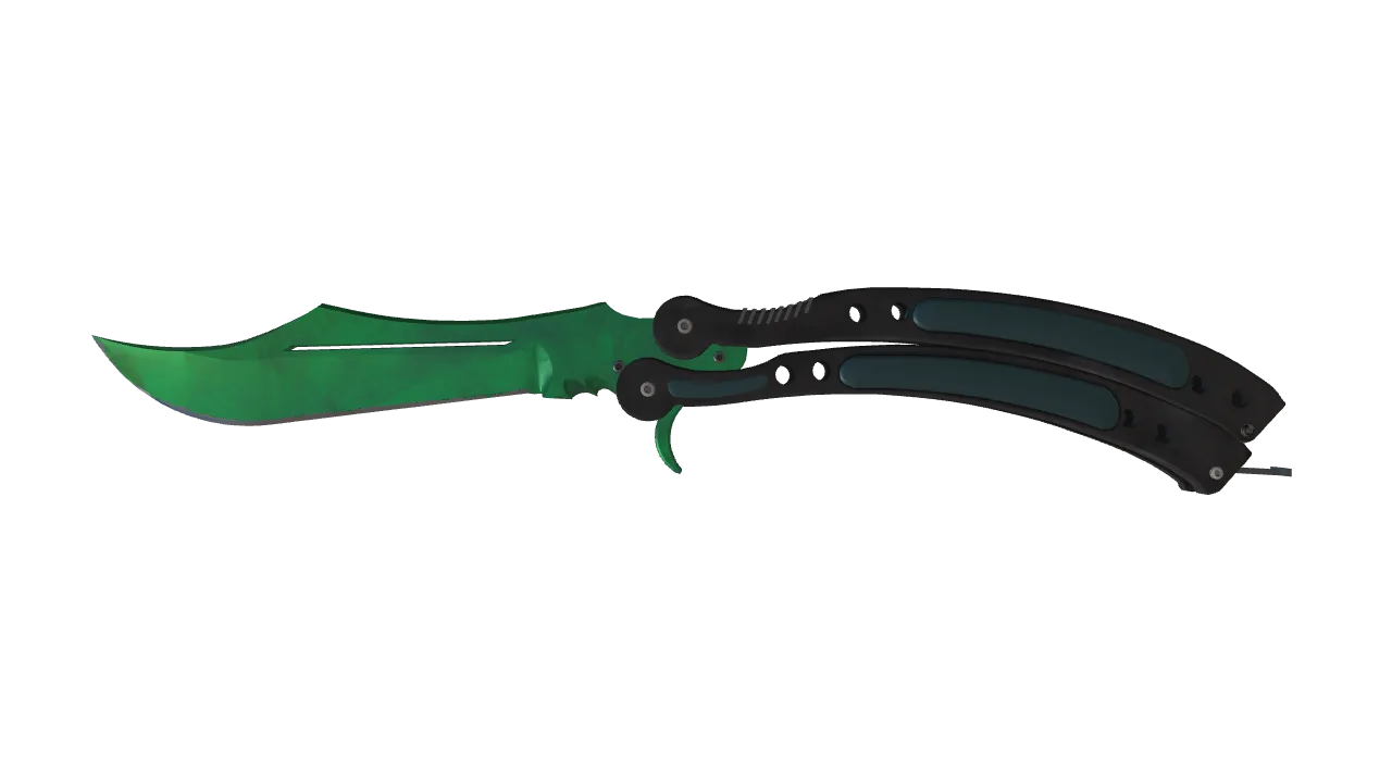 Butterfly Knife | Gamma Doppler (Emerald) seed #132, front