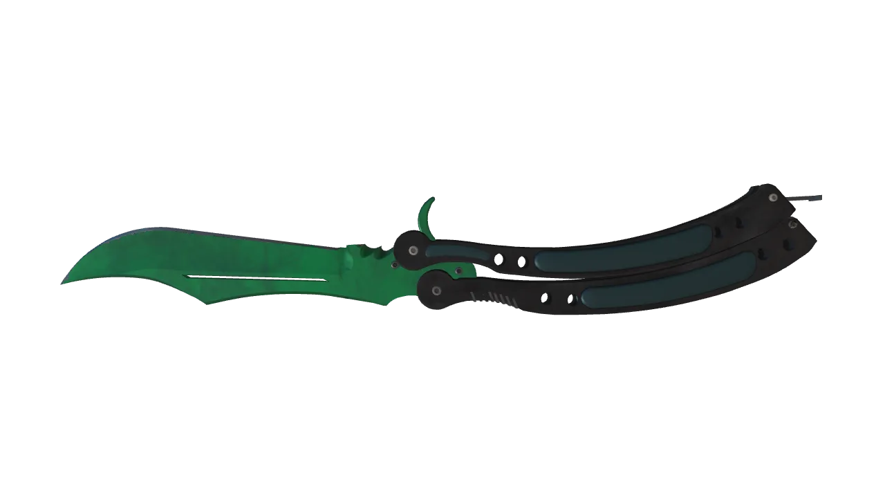 Butterfly Knife | Gamma Doppler (Emerald) seed #338, back