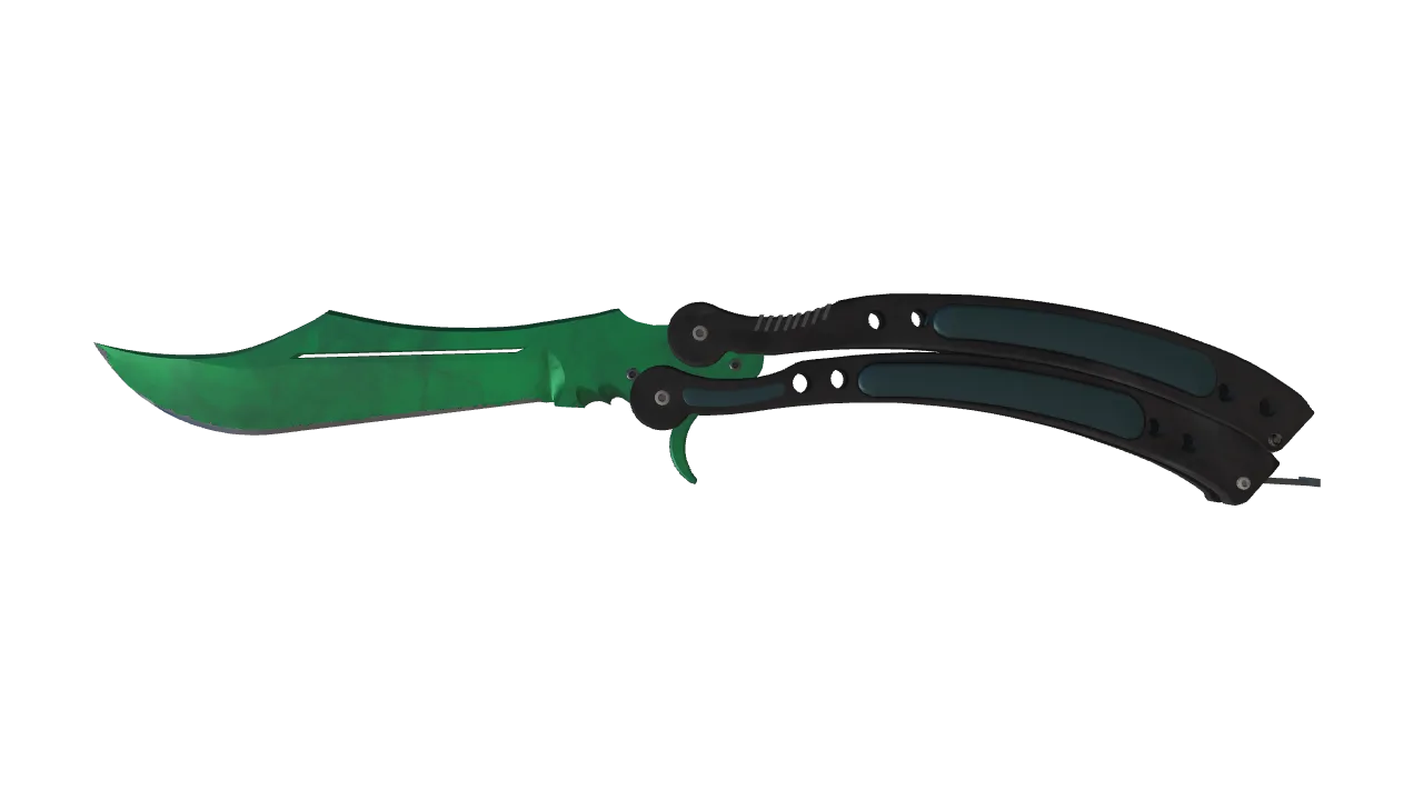 Butterfly Knife | Gamma Doppler (Emerald) seed #338, front