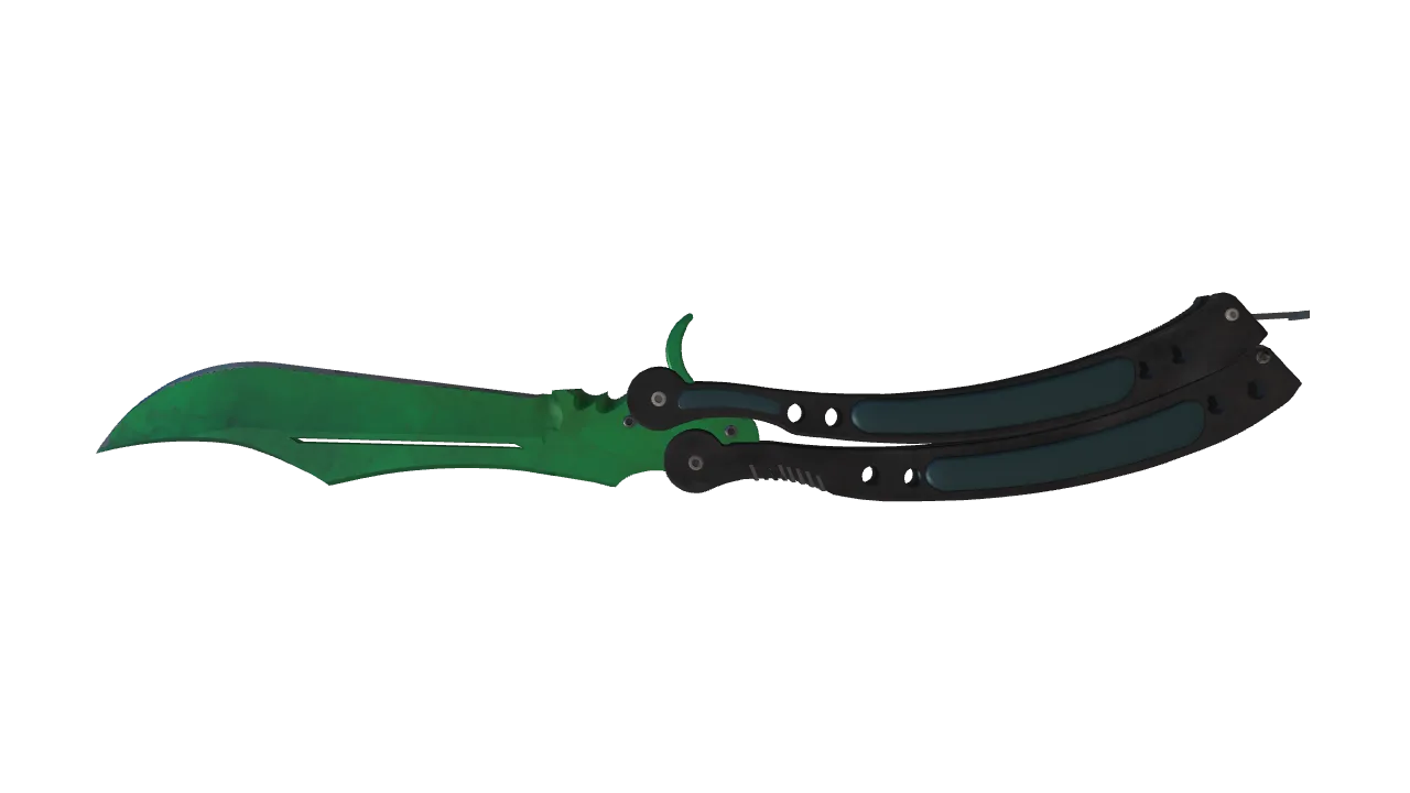 Butterfly Knife | Gamma Doppler (Emerald) seed #476, back