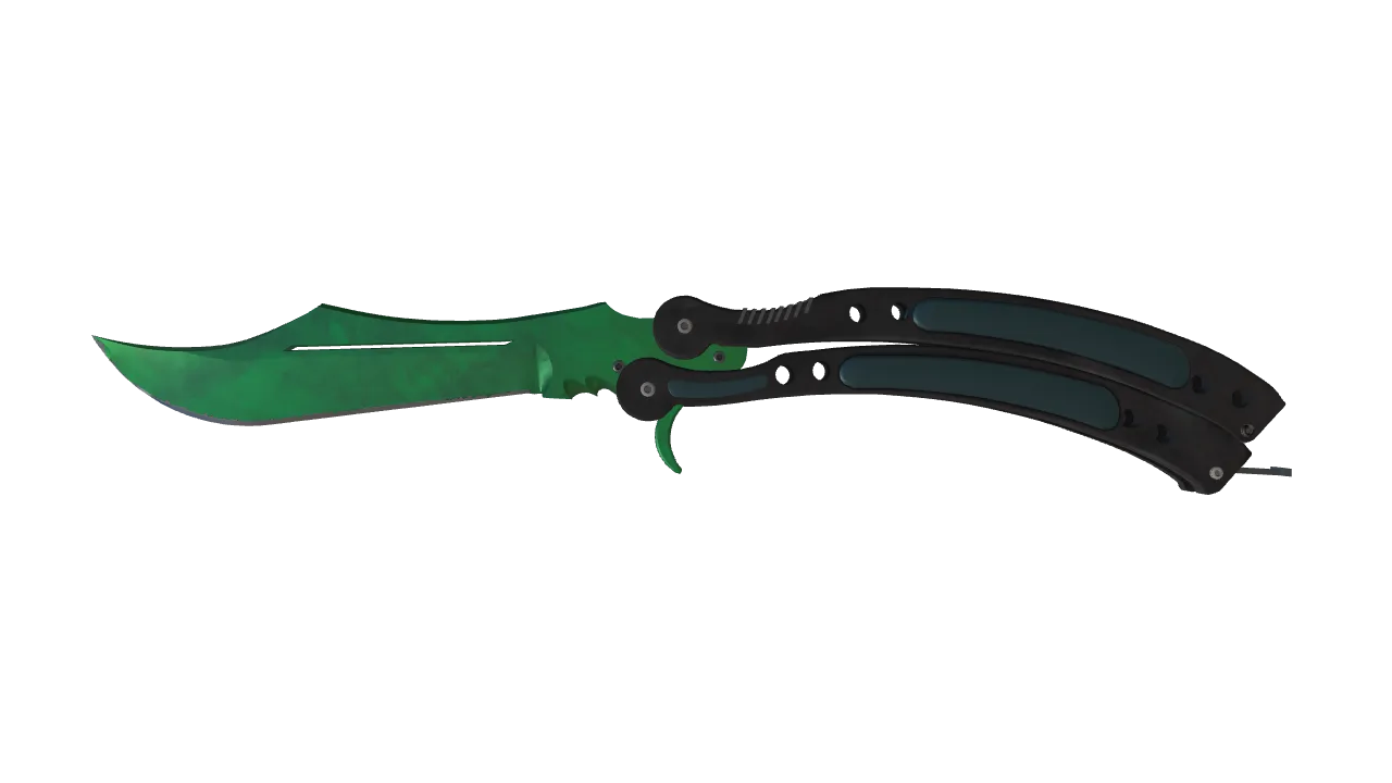Butterfly Knife | Gamma Doppler (Emerald) seed #490, front
