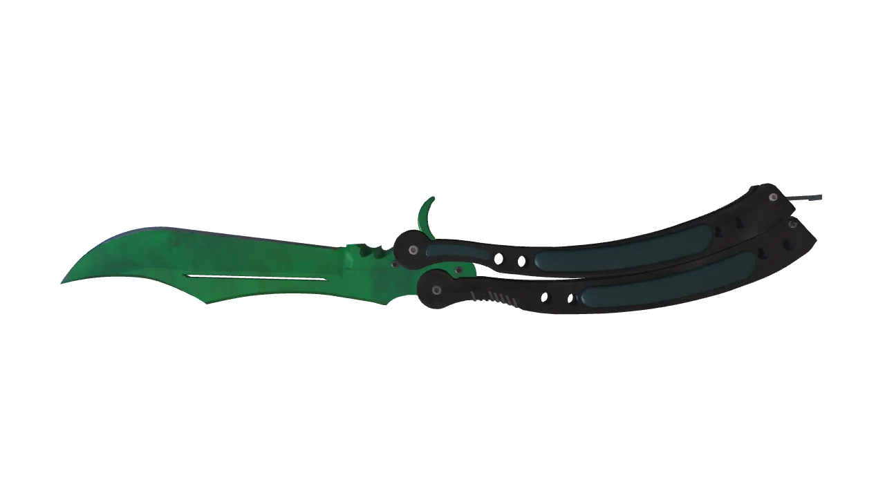 Butterfly Knife | Gamma Doppler (Emerald) seed #591, back