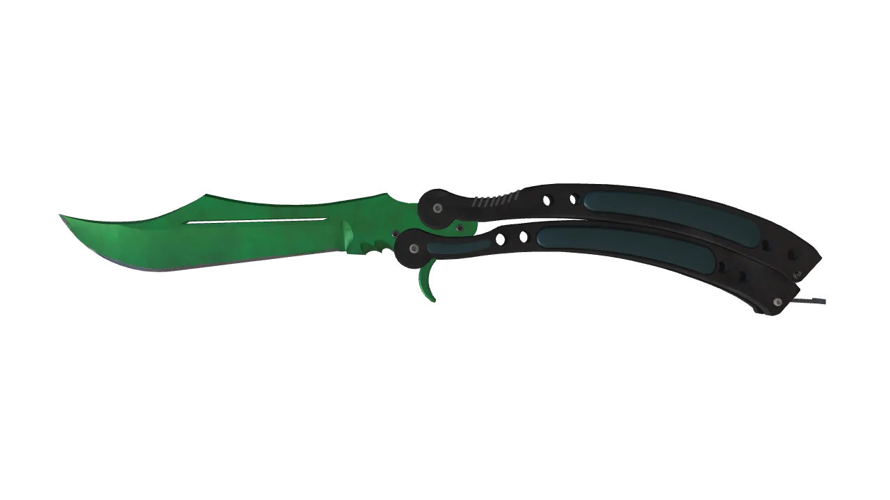 Butterfly Knife | Gamma Doppler (Emerald) seed #602, front