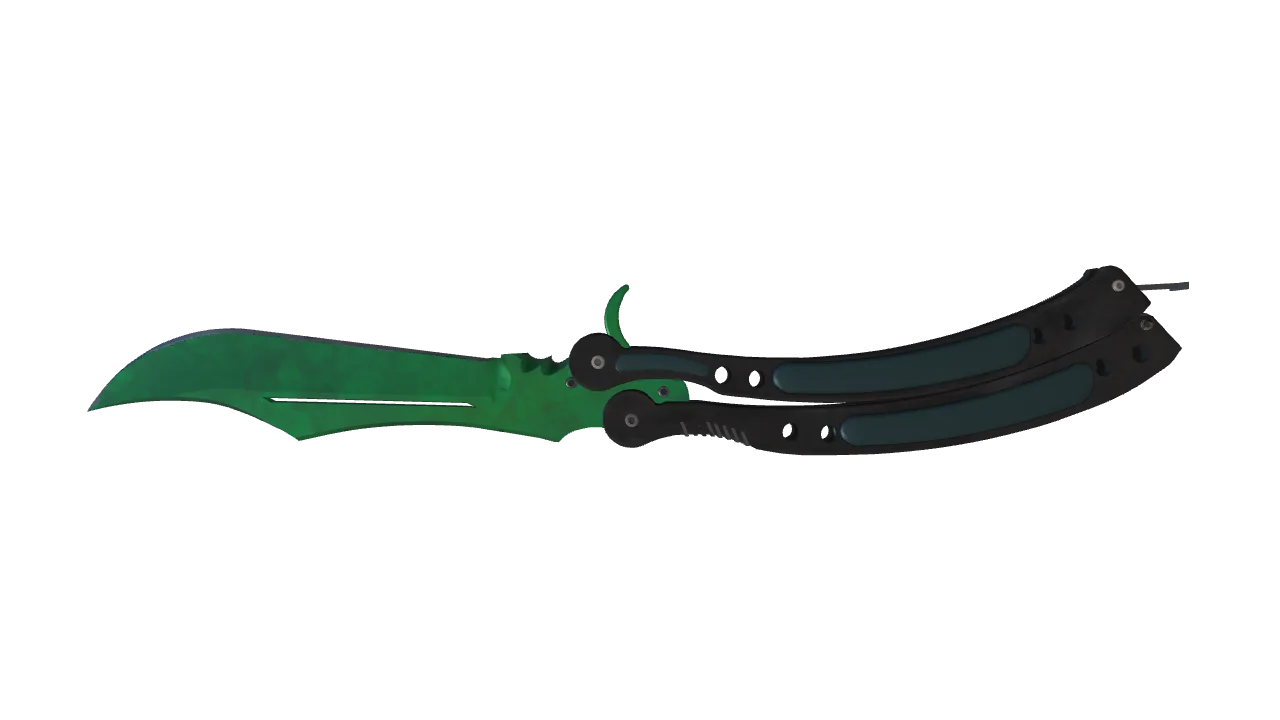 Butterfly Knife | Gamma Doppler (Emerald) seed #696, back