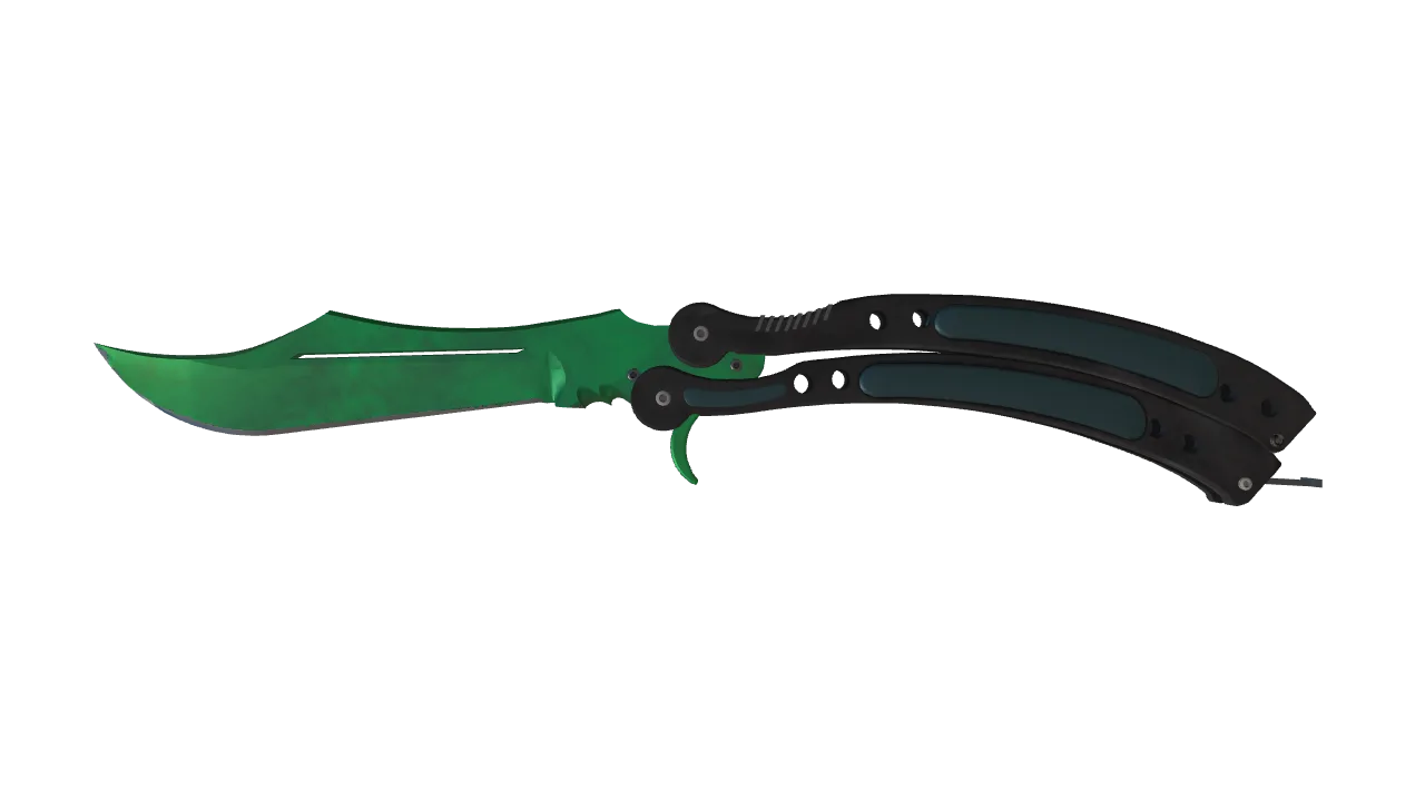 Butterfly Knife | Gamma Doppler (Emerald) seed #80, front