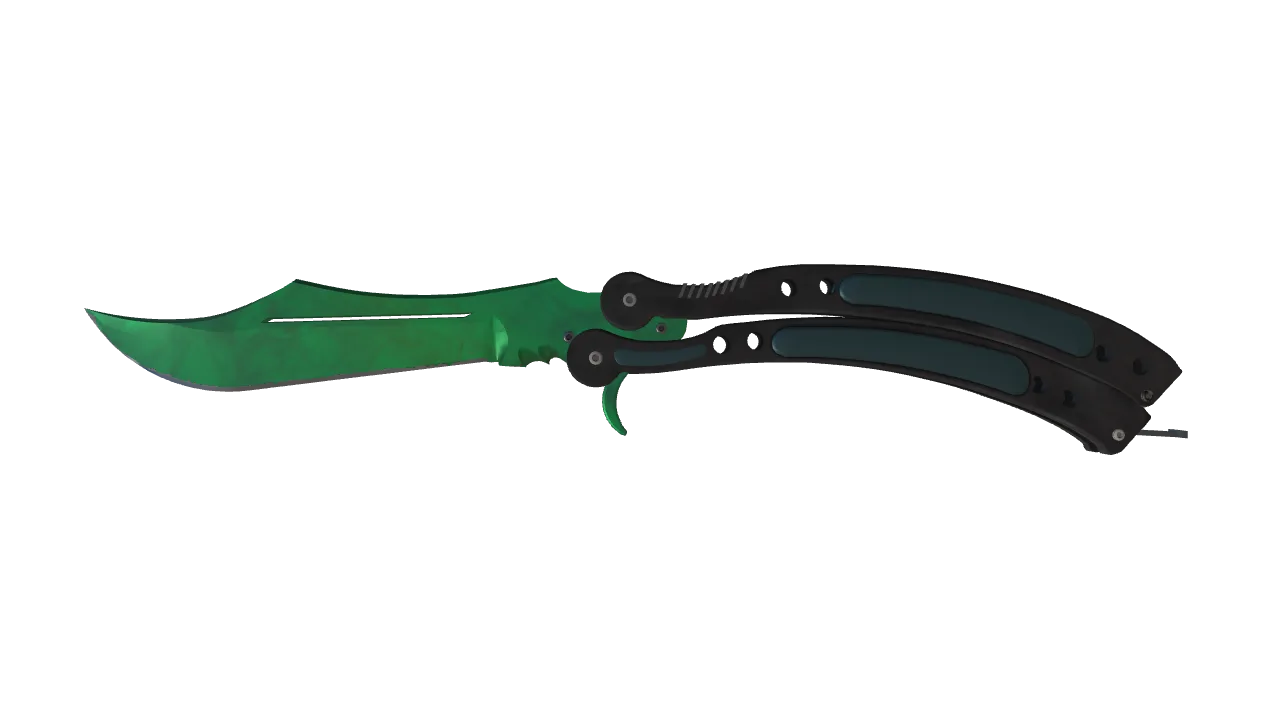 Butterfly Knife | Gamma Doppler (Emerald) seed #90, front