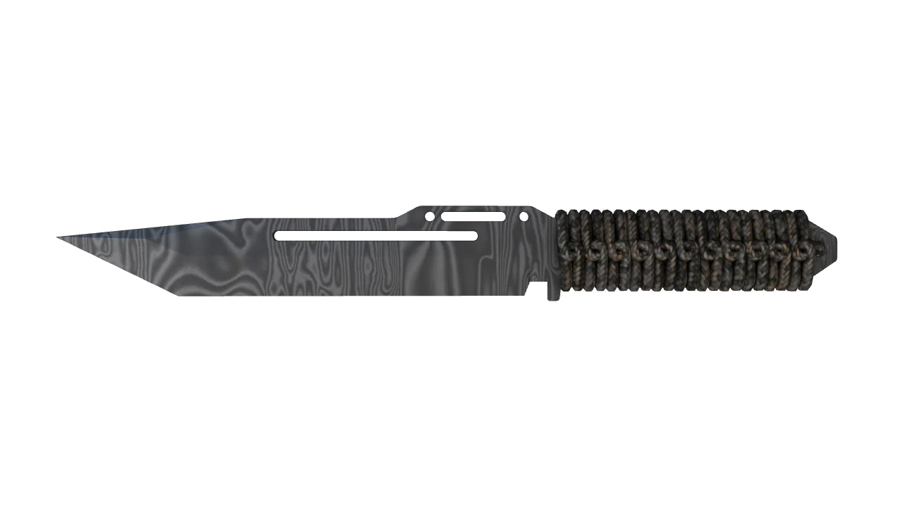★ Paracord Knife | Damascus Steel (Field-Tested) — Dust II light, front