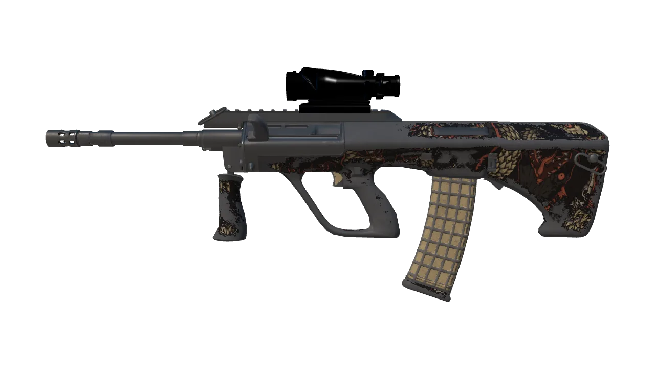 AUG | Snake Pit (Battle-Scarred) — Dust II light, front