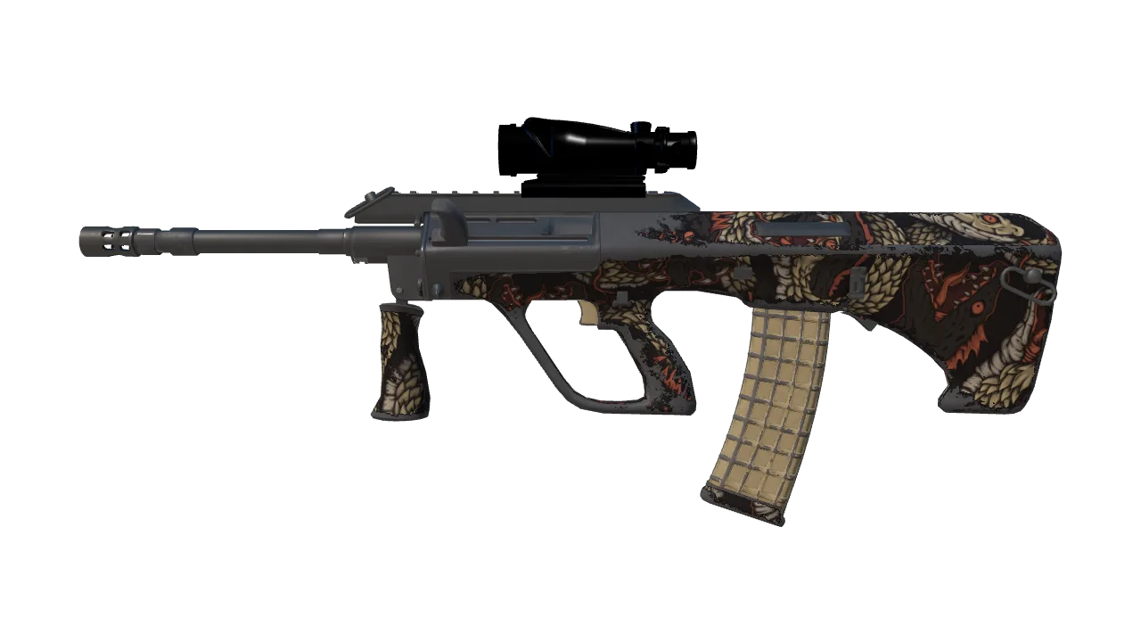 Souvenir AUG | Snake Pit (Field-Tested) — Dust II light, front