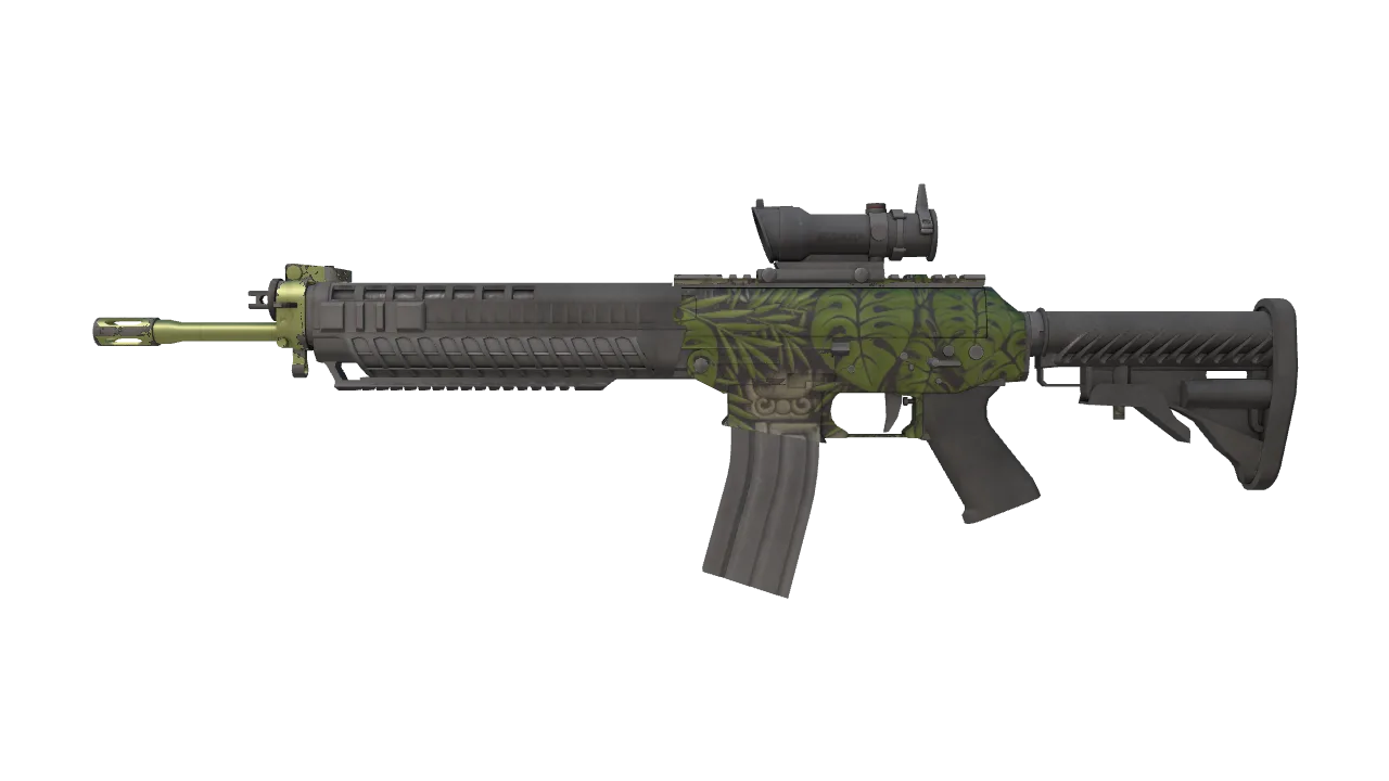 SG 553 | Lush Ruins (Minimal Wear) — Dust II light, front