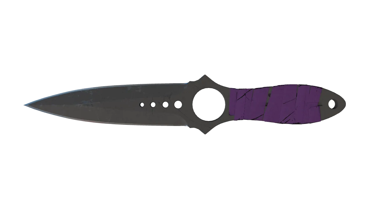 ★ Skeleton Knife | Ultraviolet (Battle-Scarred) — Dust II light, front