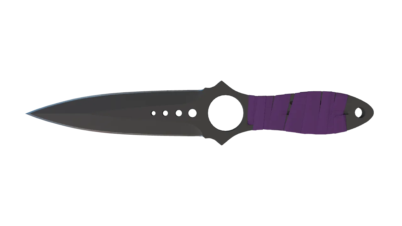 StatTrak™ ★ Skeleton Knife | Ultraviolet (Field-Tested) — Dust II light, front