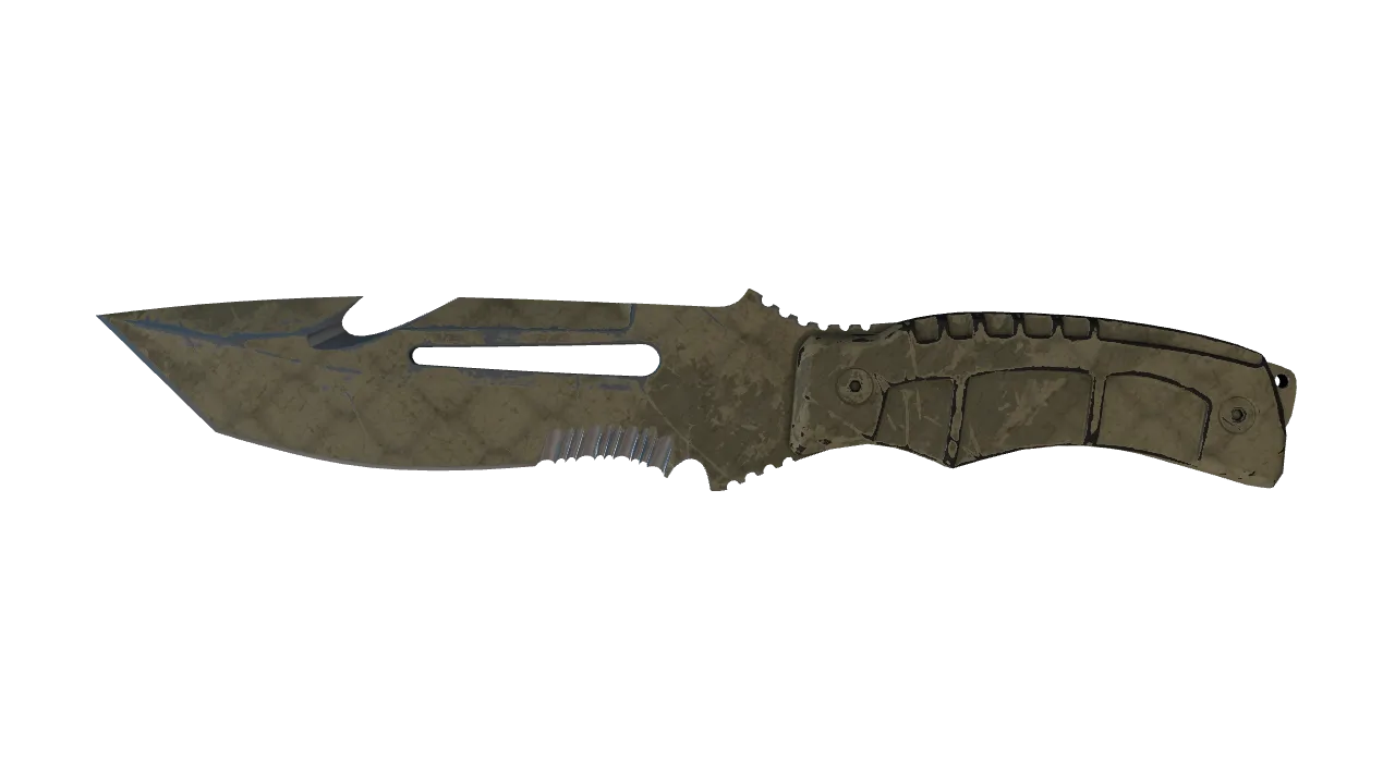★ Survival Knife | Safari Mesh (Battle-Scarred) — Dust II light, front