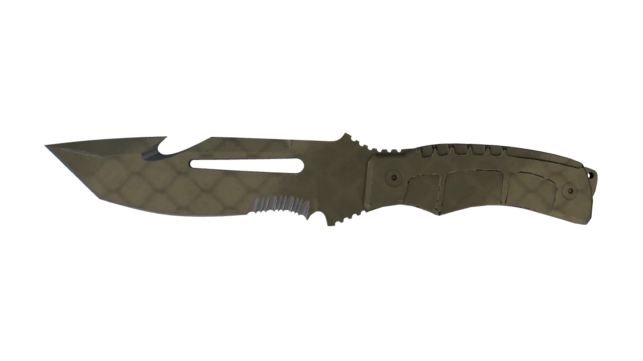 ★ Survival Knife | Safari Mesh (Well-Worn) — Dust II light, front