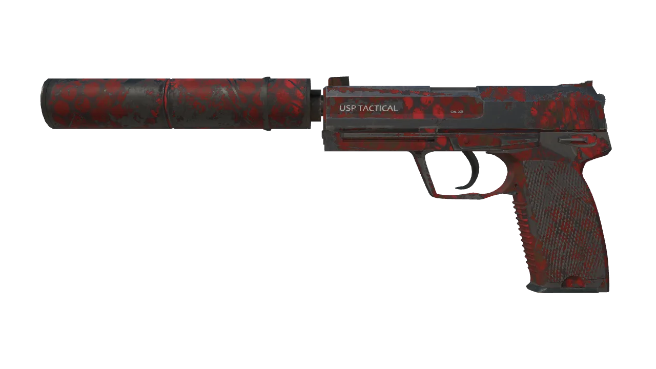 Souvenir USP-S | Check Engine (Well-Worn) — Dust II light, front