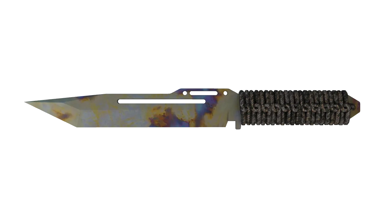 Paracord Knife | Case Hardened seed #108, front
