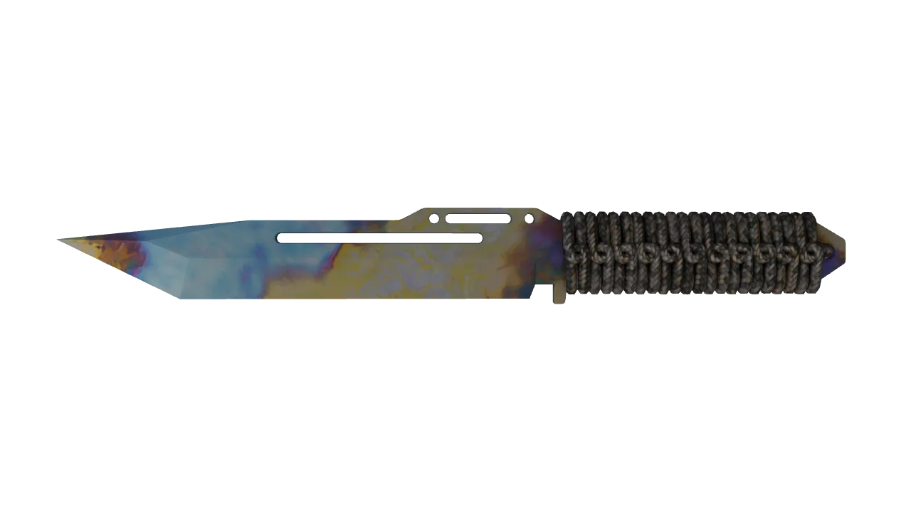 Paracord Knife | Case Hardened seed #210, front