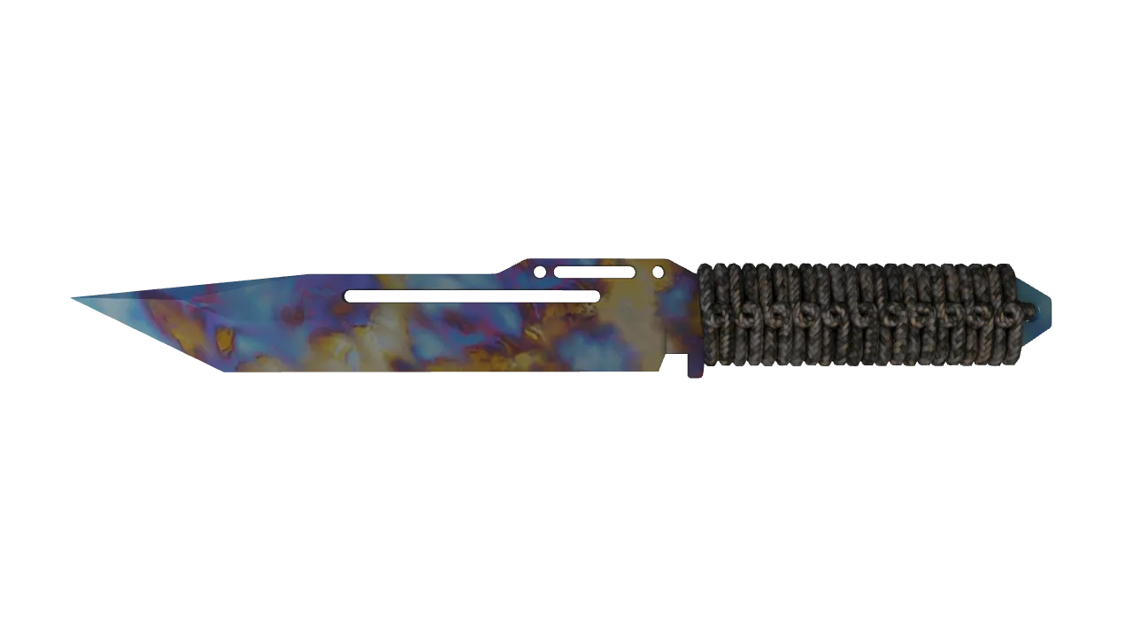 Paracord Knife | Case Hardened seed #519, front