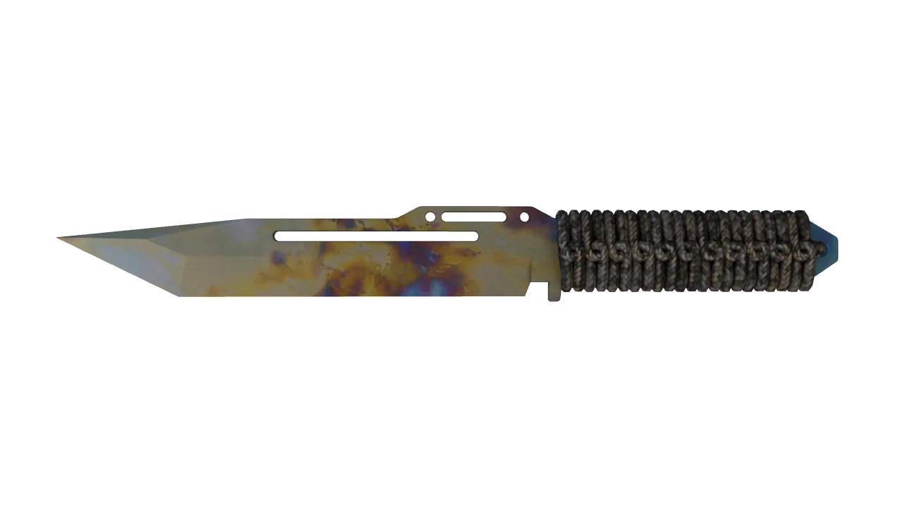 Paracord Knife | Case Hardened seed #523, front