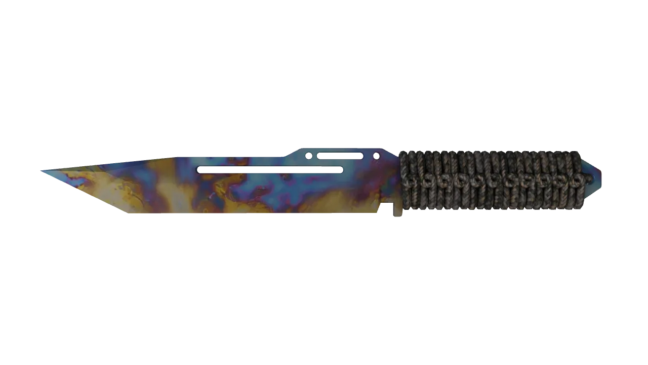 Paracord Knife | Case Hardened seed #606, front