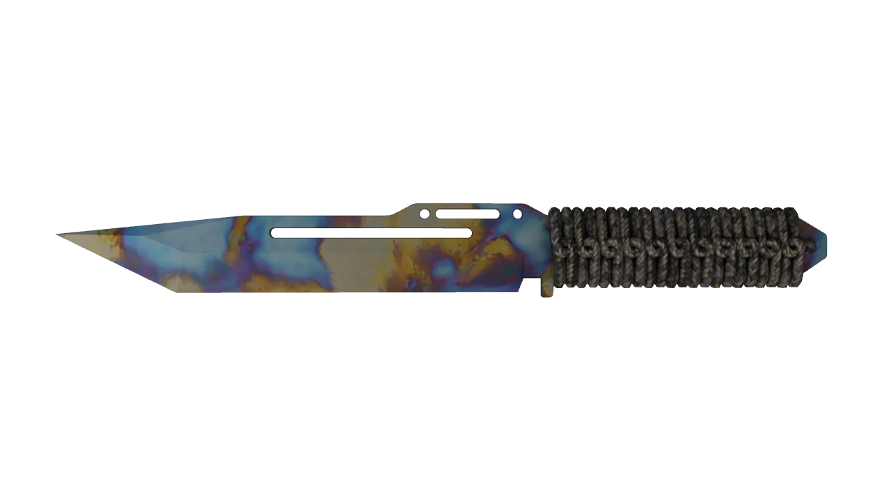 Paracord Knife | Case Hardened seed #632, front
