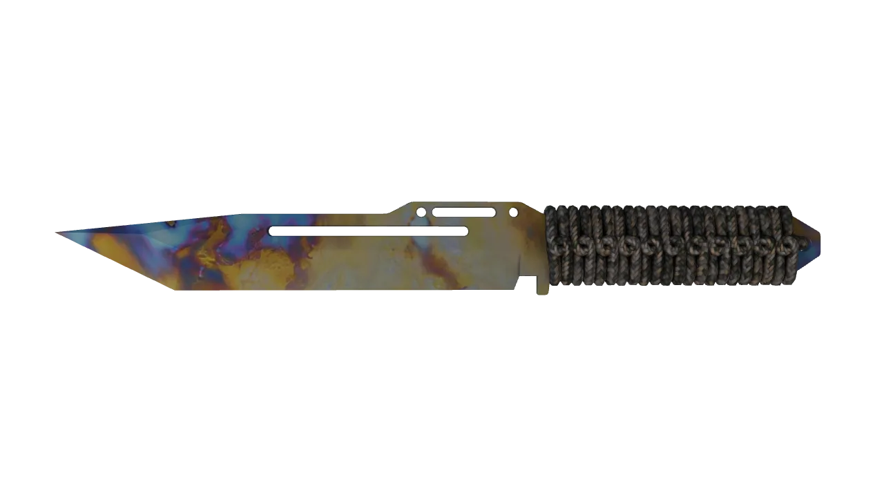 Paracord Knife | Case Hardened seed #818, front