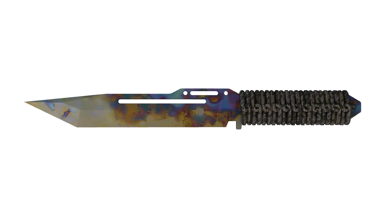Paracord Knife | Case Hardened seed #910, front