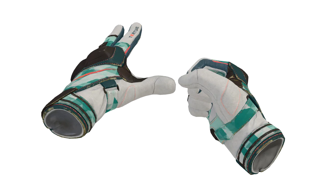 ★ Moto Gloves | Spearmint (Field-Tested) — Dust II light, front