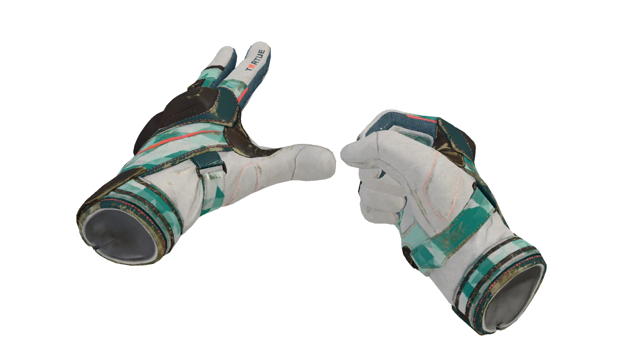 ★ Moto Gloves | Spearmint (Well-Worn) — Dust II light, front