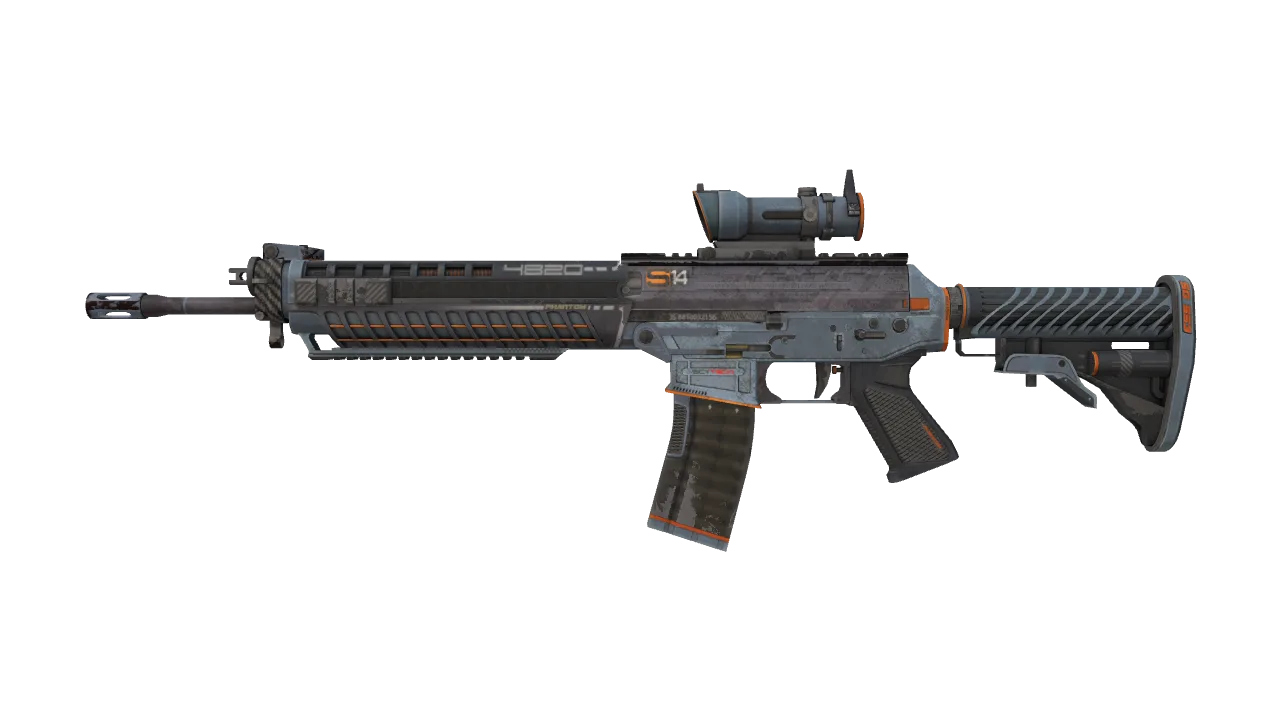 SG 553 | Phantom (Battle-Scarred) — Dust II light, front