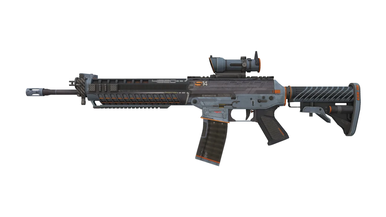 SG 553 | Phantom (Well-Worn) — Dust II light, front