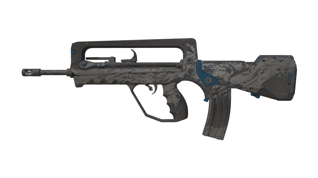 Souvenir FAMAS | Halftone Wash (Battle-Scarred) — Dust II light, front