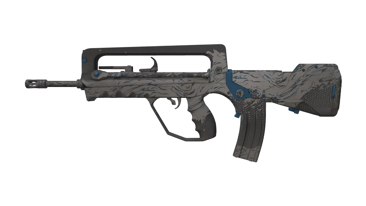 FAMAS | Halftone Wash (Field-Tested) — Dust II light, front