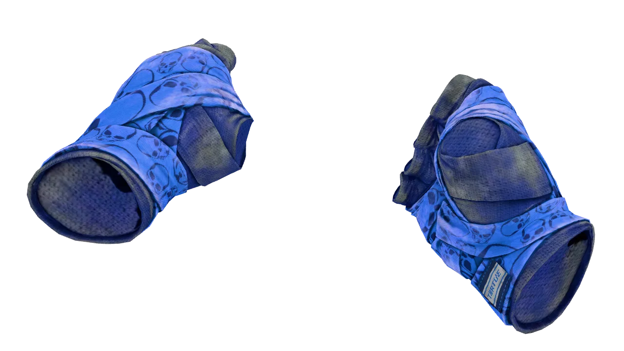 ★ Hand Wraps | Cobalt Skulls (Battle-Scarred) — Dust II light, front