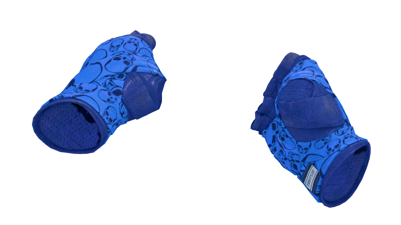 ★ Hand Wraps | Cobalt Skulls (Minimal Wear) — Dust II light, front